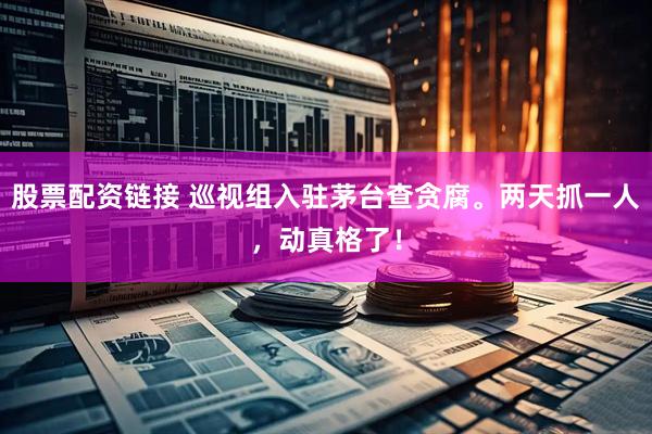 股票配资链接 巡视组入驻茅台查贪腐。两天抓一人，动真格了！