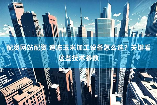 配资网站配资 速冻玉米加工设备怎么选？关键看这些技术参数
