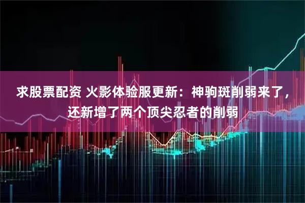 求股票配资 火影体验服更新：神驹斑削弱来了，还新增了两个顶尖忍者的削弱